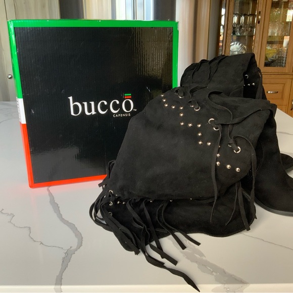 Over the knee high faux suede black boots - Picture 6 of 11